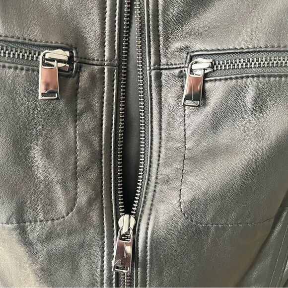 W by Worth Black Leather Dress Size 8 - Picture 3 of 5